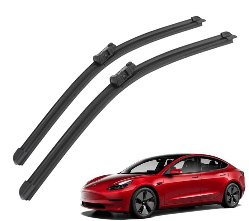 Scheibenwischer Für Auto Scheiben Wiper Blades Für Tesla Model 3 2017-2022 Wischerblatt Vorne Wischblätter Gummi Windshield Wipers 650mm+475mm fit Schieberegler von MCLLDAO