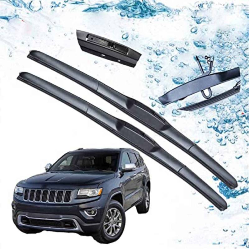 Scheibenwischer für Jeep Grand für Cherokee WK2 2011 2012 2013 2014 2015 2016 2017 2018 2019 Zubehör Frontwischerblattbürsten für Auto UJ Hook von MCLLDAO