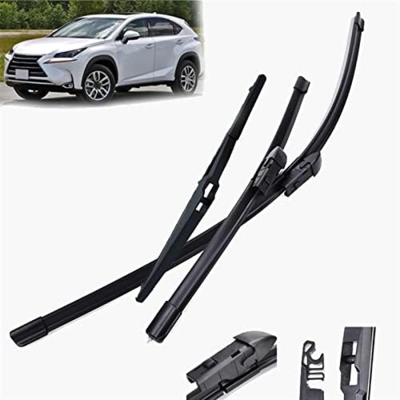 Scheibenwischer vorne und hinten, für Lexus NX-Serie NX200 NX200t NX300h 2014 2015 2016 2017 2018 2019 26"+16"+12" Scheibenwischer von MCLLDAO