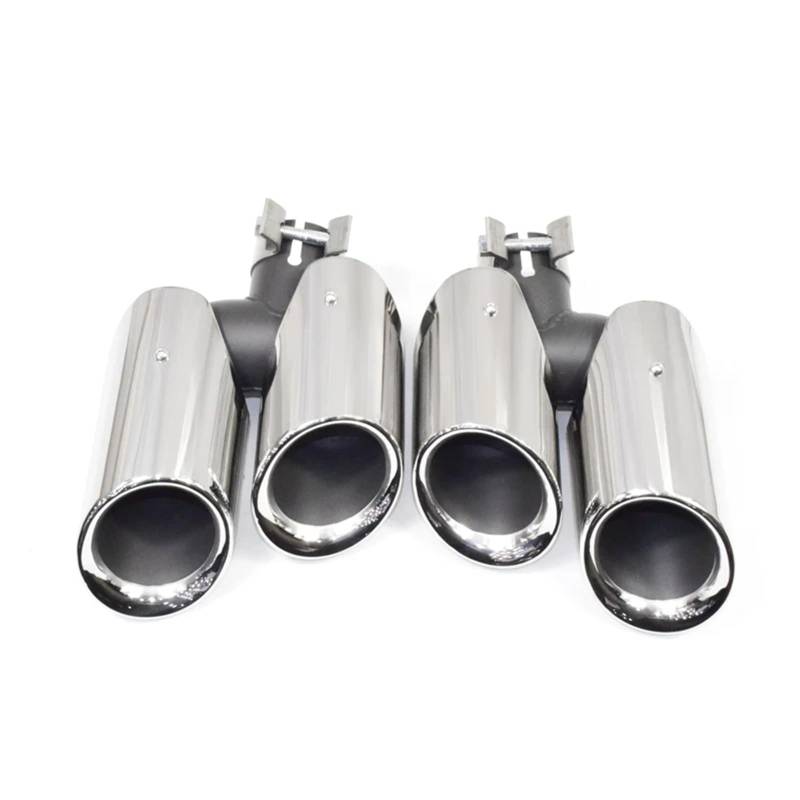 2 teile/los Auto Auspuff Spitze Kompatibel for Macan 2,0 t 2014-2018 Quad Schalldämpfer Spitze Auspuff System Düse Spitze(Silver B) von MCLlt