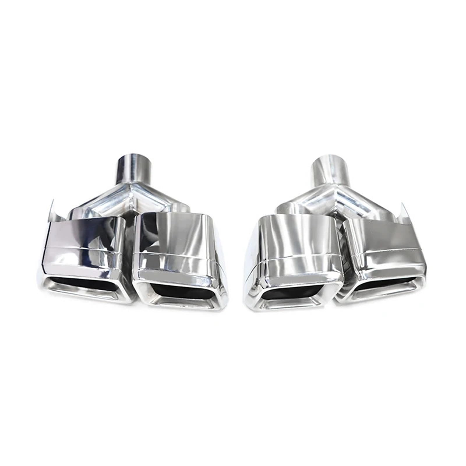 2 teile/los Quad Auto Auspuff Spitze Kompatibel for Benz W212 E63 CLS W204 Abgasanlage Düse 304 Edelstahl Schalldämpfer spitze(Y Silver) von MCLlt