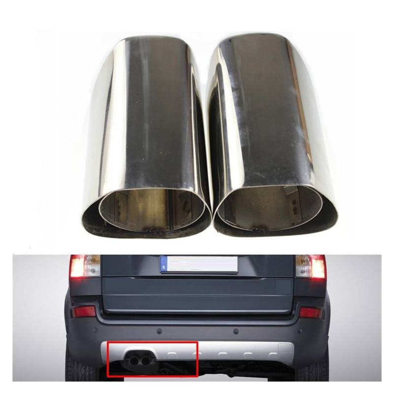 2Pcs Edelstahl Auspuff Spitze Auto System Spitze Schalldämpfer Spitze Kompatibel for VOLVO XC90 XC60 Auto Zubehör von MCLlt