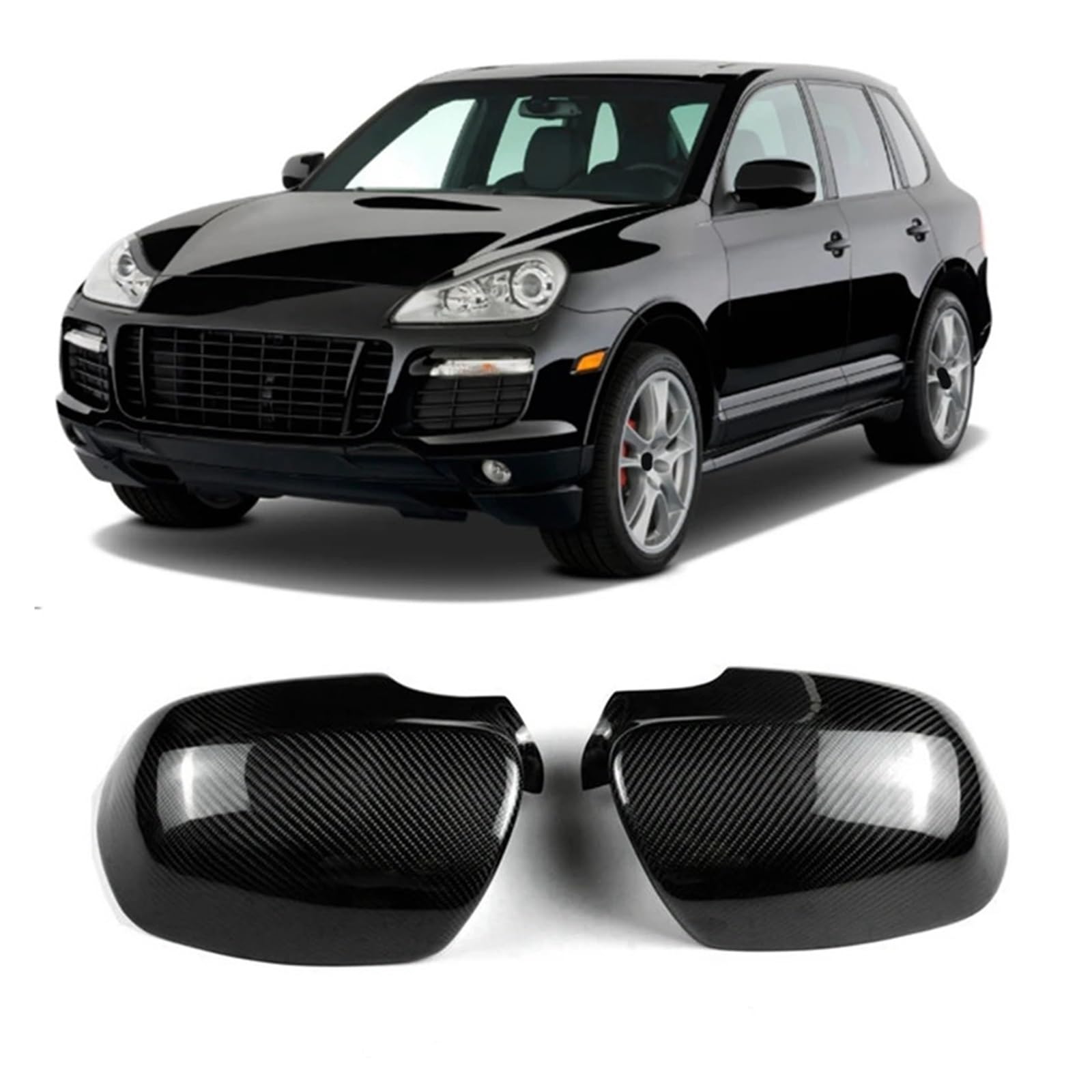 Auto Carbon Fiber Rückspiegel Abdeckung Kompatibel for Porsche Cayenne 957 2006-2010 Flügel Spiegel Shell von MCLlt