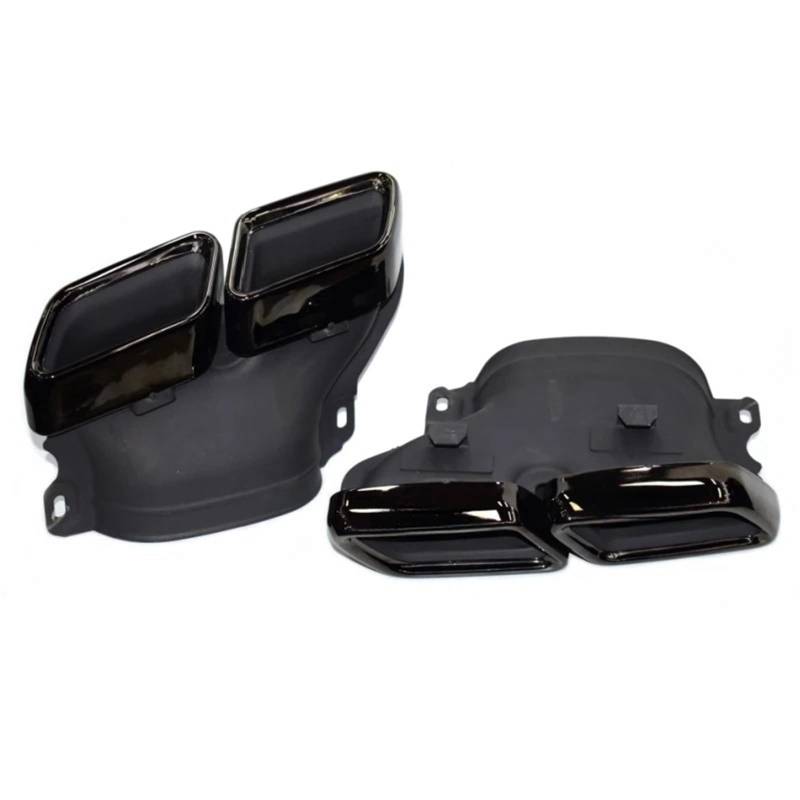 Kohlefaser glänzend/mattschwarz, kompatibel for AMG-Auspuffspitzen, Schalldämpferspitze, kompatibel for Mercedes C63 W205 C200 C300 C260 C180 15–18 Jahre(Black) von MCLlt