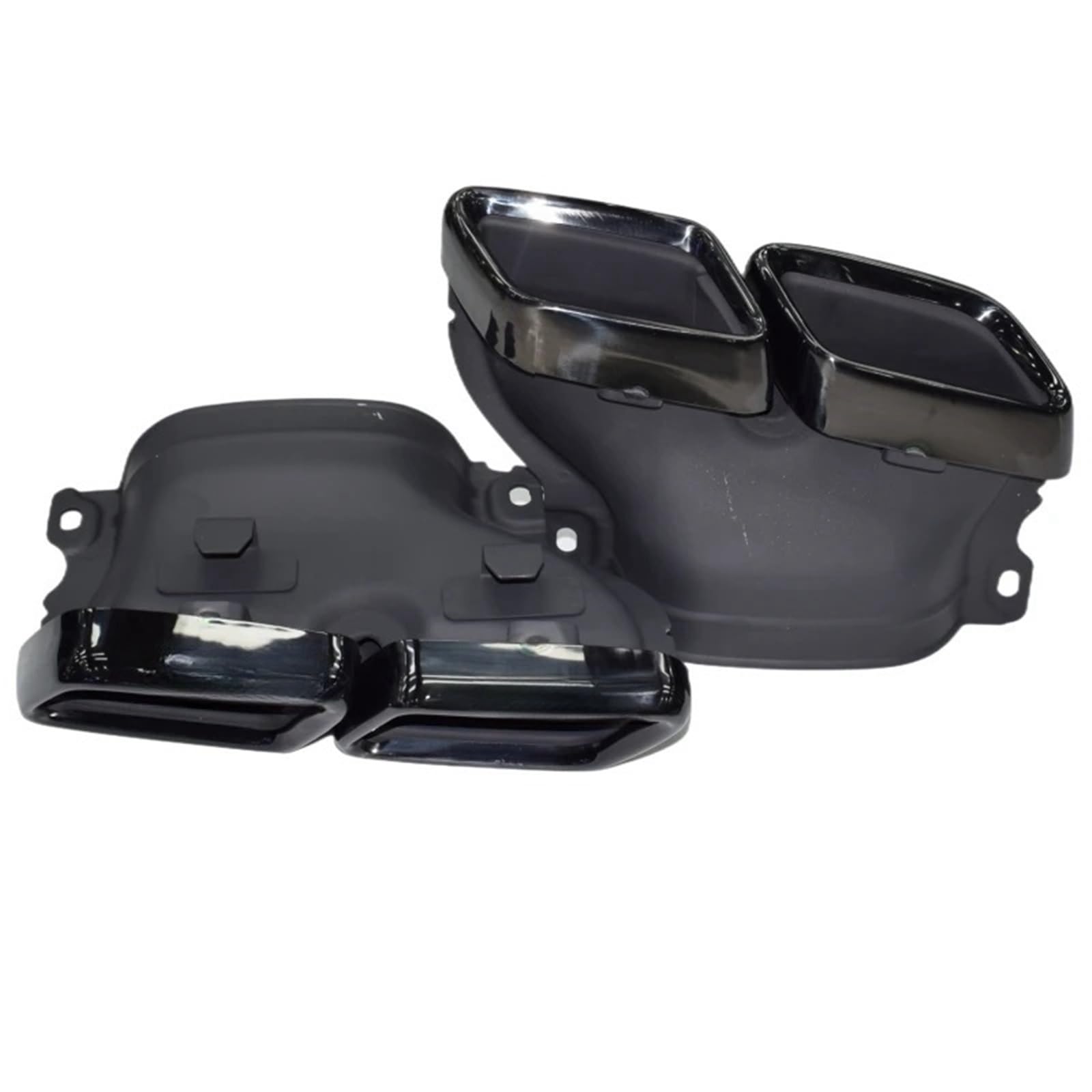 Kohlefaser glänzend/mattschwarz, kompatibel for AMG-Auspuffspitzen, Schalldämpferspitze, kompatibel for Mercedes C63 W205 C200 C300 C260 C180 15–18 Jahre(Dark Grey) von MCLlt