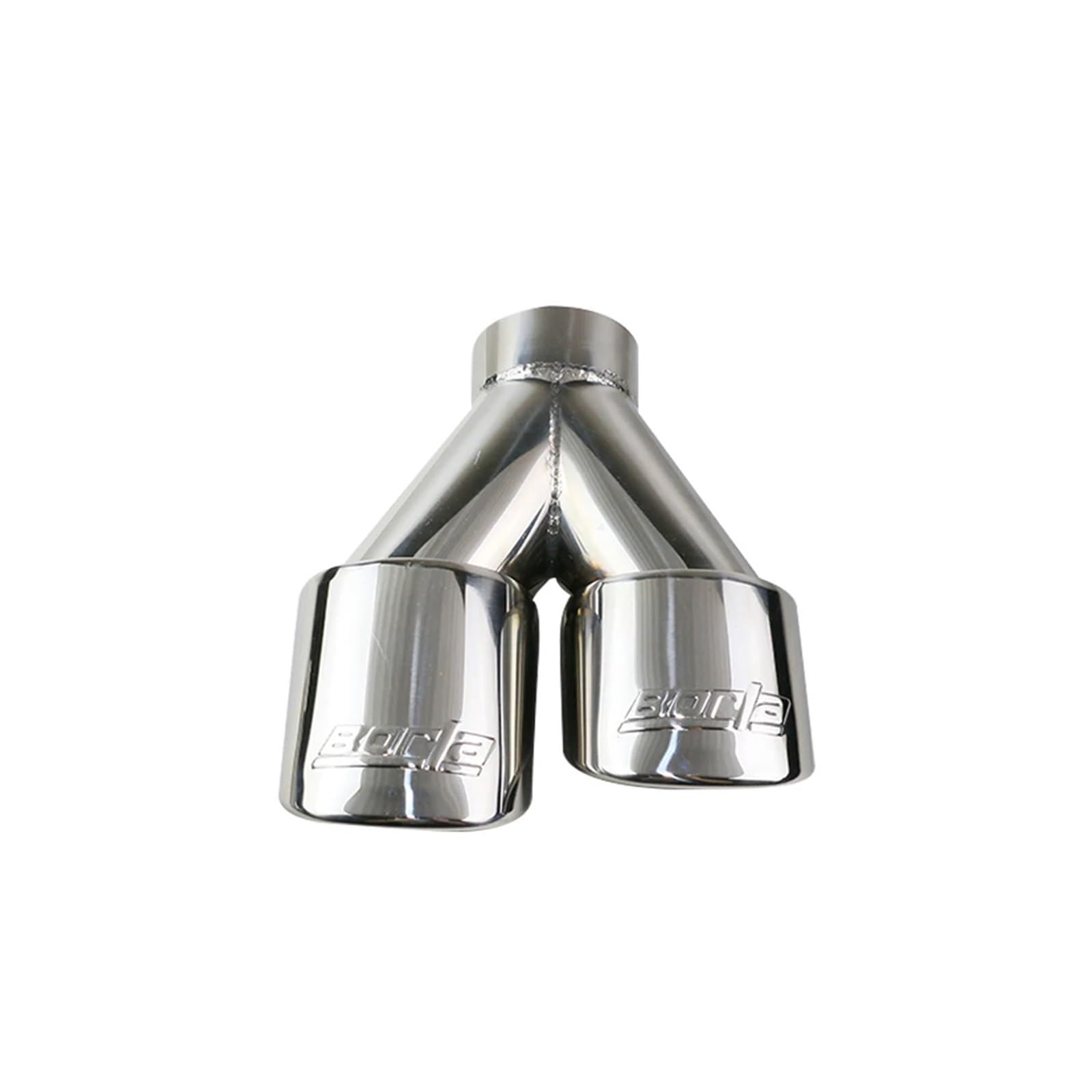 Universal Edelstahl Auto Auspuff Spitze Schnittstelle 67mm Dual Outlet Auspuff Auto Schalldämpfer Spitze Schwanz Spitze Auto Zubehör(205-187 Silver Right) von MCLlt