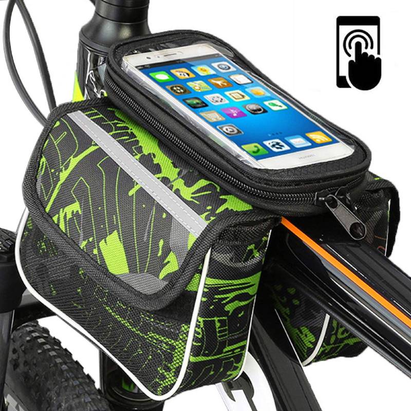 MCOLAFU Fahrrad Rahmentasche Wasserdicht, Fahrrad Lenkertasche Handytasche mit Touchscreen für Smartphone unter 6,3", Fahrrad Handyhalterung Lenkertasche Handyhalter Handytasche Oberrohrtasche von MCOLAFU