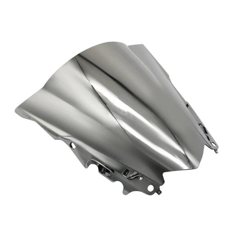 MCSLUBMH Motorrad Flyscreen Verkleidung Für Y&AMAHA YZF R25 R3 YZFR25 YZFR3 2013-2018 Motorrad Windschutzscheibe Double Bubble Windschutzscheibe(Silver) von MCSLUBMH