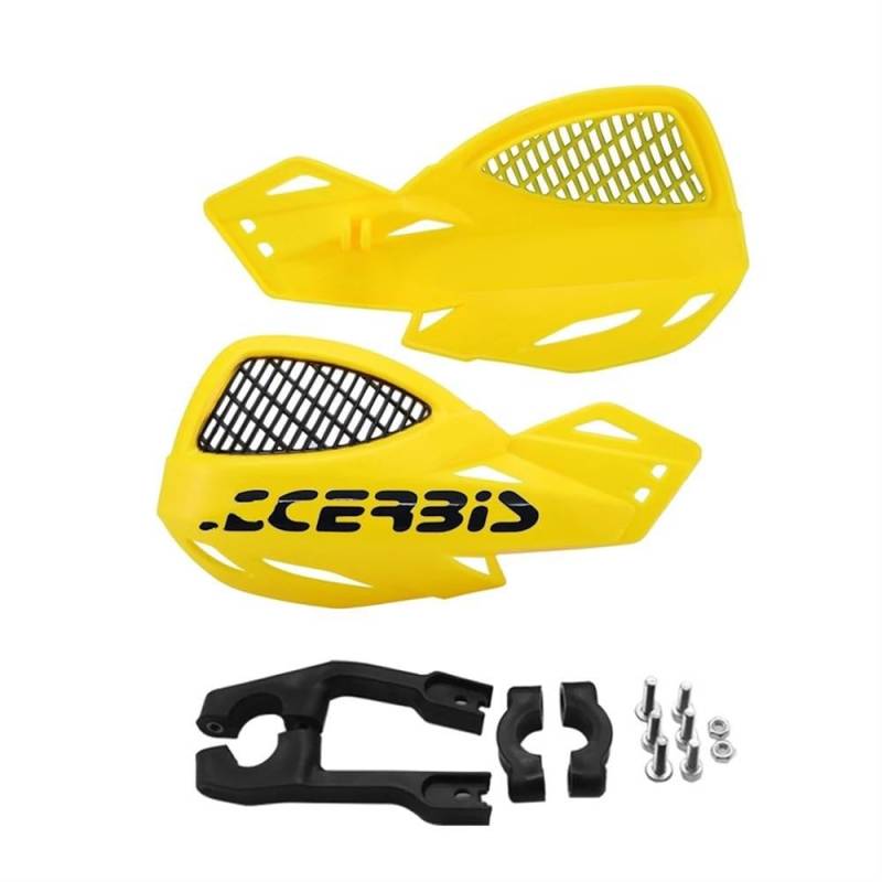 MCSLUBMH Motorrad Handprotektoren Für Ka&wa&sa&ki Für Suzuki Für Y&AMAHA Für H&ONDA Für B&MW Motorrad Handschutz Schild Winddicht Universal Schutzausrüstung(Yellow) von MCSLUBMH