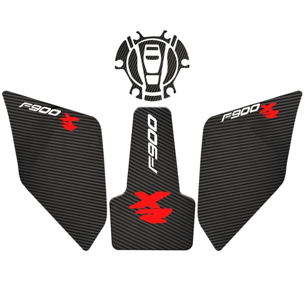 MCSLUBMH Motorrad Seite Tank Pad Schutz Für B&MW F900XR F900 F 900 XR 2020-2022 Motorrad Anti Slip Heizöl Tank Kappe Pad Seite Knie Grip Aufkleber(Full Set - red) von MCSLUBMH