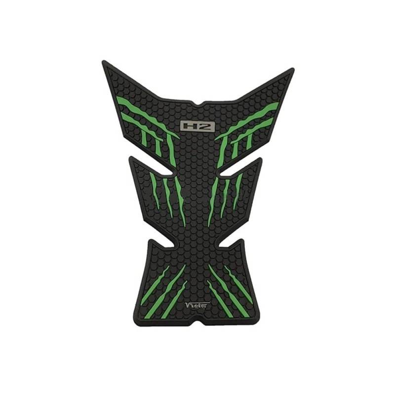 MCSLUBMH Motorrad Seite Tank Pad Schutz Für Ka&wa&sa&ki Ninja H2 2021-2022 Motorrad Tank Traction Pad Side Gas Knie Grip Protector Anti-rutsch-Aufkleber(Black and Green in The Middle) von MCSLUBMH