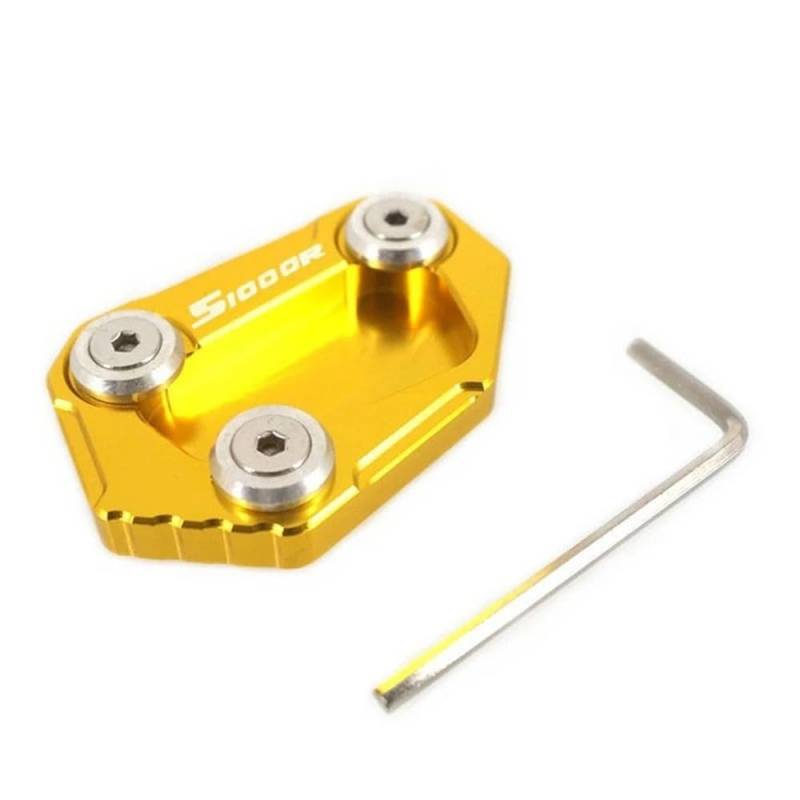 MCSLUBMH Motorrad Ständer Unterlage Für B&MW S1000R S1000 RS 1000R 2014-2016 Motorrad CNC Ständer Fußseitenverlängerung Pad Stützplatte(Gold) von MCSLUBMH