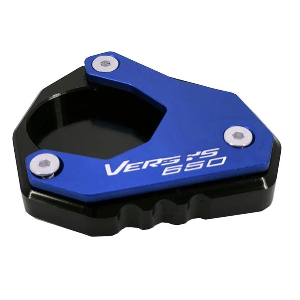 MCSLUBMH Motorrad Ständer Unterlage Für KA&WA&SA&KI VE&RS&YS 650 VE&RS&YS650 ABS 2010-2023 Motorrad CNC Fußseitenständer-Verlängerungspolster-Stützplatte(Blue) von MCSLUBMH