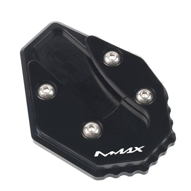 MCSLUBMH Motorrad Ständer Unterlage Für Y&AMAHA NMAX155 NMAX125 N-MAX155 N-MAX 155 125 2020-2023 Motorrad CNC Kickstand Seitenständer Ständer Erweiterung Enlarger Pad(Black) von MCSLUBMH