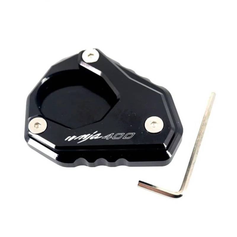 MCSLUBMH Motorrad-Ständerplatte Für Ka&wa&sa&ki NINJA400 Ninja 400 Z400 2018-2023 Motorrad CNC Kickstand Fuß Seitenständer Verlängerung Stützplatte Pad(A-Black) von MCSLUBMH