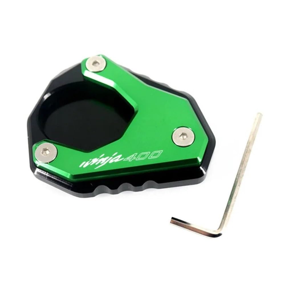 MCSLUBMH Motorrad-Ständerplatte Für Ka&wa&sa&ki NINJA400 Ninja 400 Z400 2018-2023 Motorrad CNC Kickstand Fuß Seitenständer Verlängerung Stützplatte Pad(A-Green) von MCSLUBMH