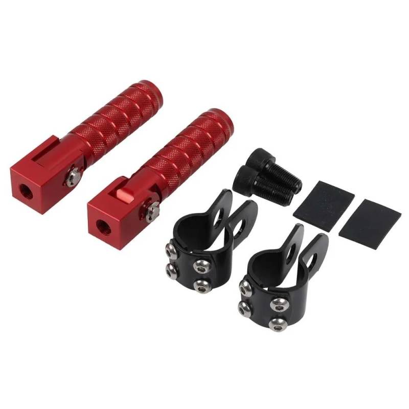 MCSLUBMH Motorradpedal Für H&ONDA Für Suzuki Für Y&AMAHA 22-28mm Aluminium Motorrad Teil Universal Einstellbare Pedale Gefaltet Fußstütze Fußrasten(Red) von MCSLUBMH