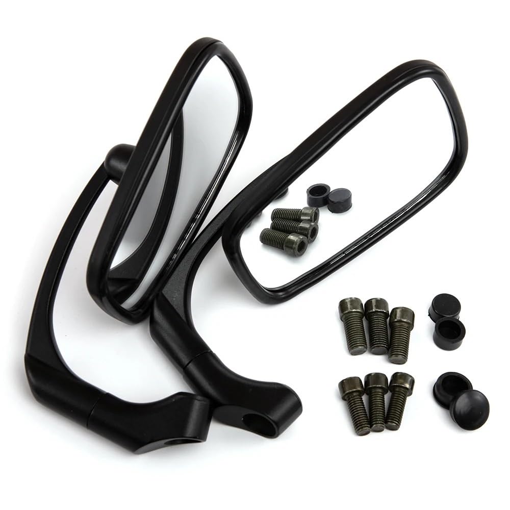 MCSLUBMH Motorradspiegel-Set Für H&ONDA Für Y&AMAHA Für Suzuki Motorrad L-bar Retro Rückspiegel(Black) von MCSLUBMH