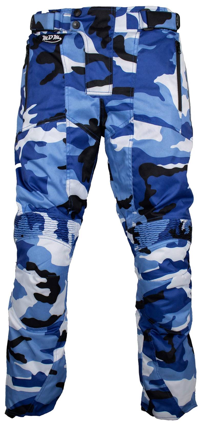 MDM Herren Motorrad Textil Hose Wind und Wasserdicht in Camo Farben (Camo Blau, 36) von MDM