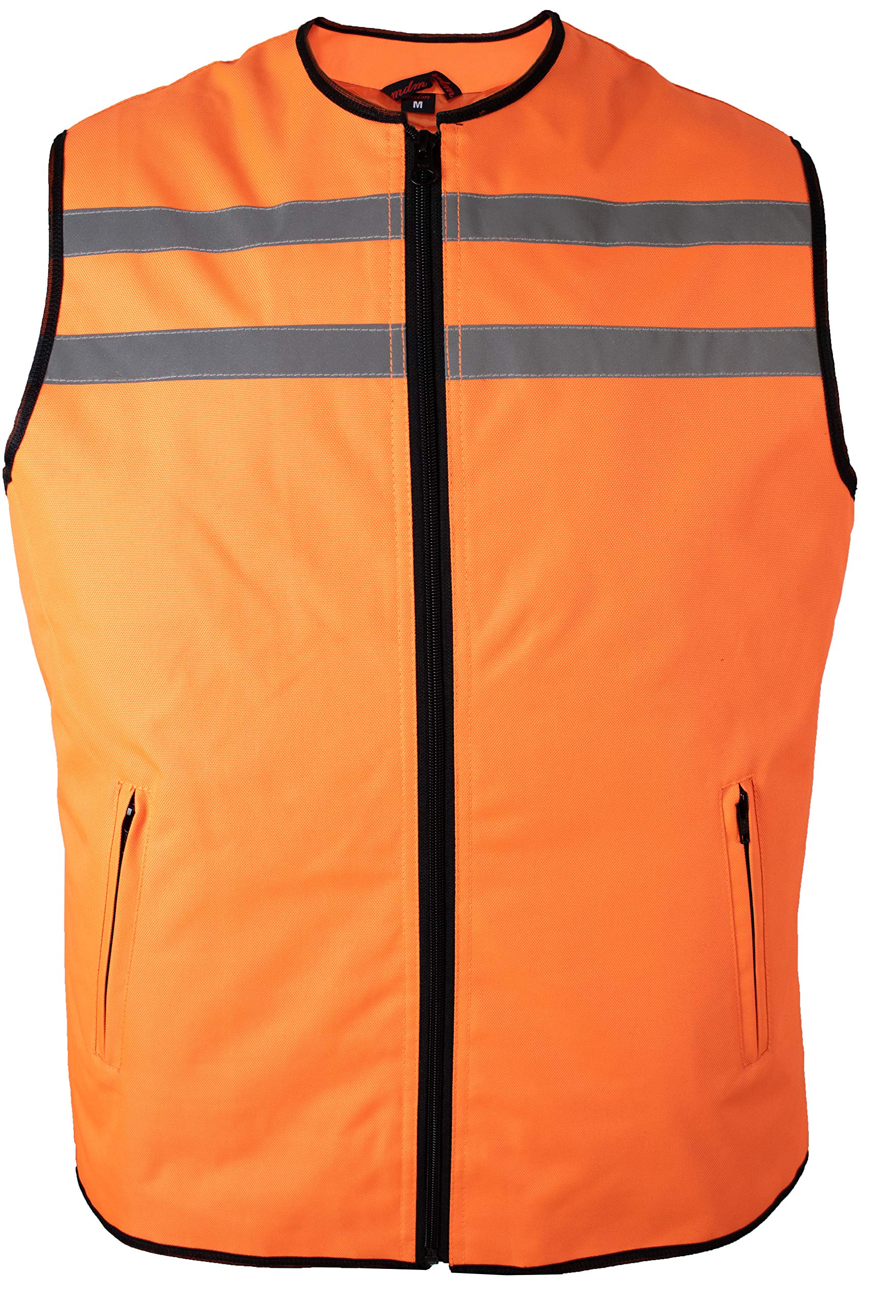 MDM Motorrad Sicherheitsweste mit Taschen (in 2 Farben verfügbar) (XL, Neon Orange) von MDM