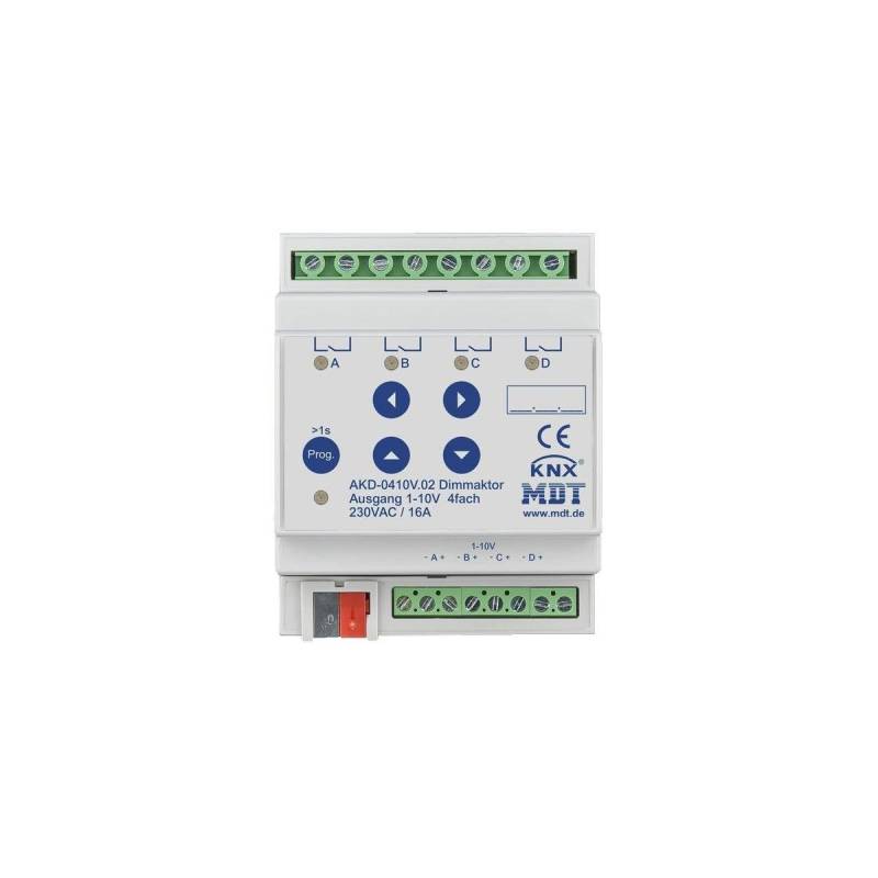 KNX Schalt-/Dimmaktor für elektronische Vorschaltgeräte, 4fach, 1-10V, RGBW von MDT