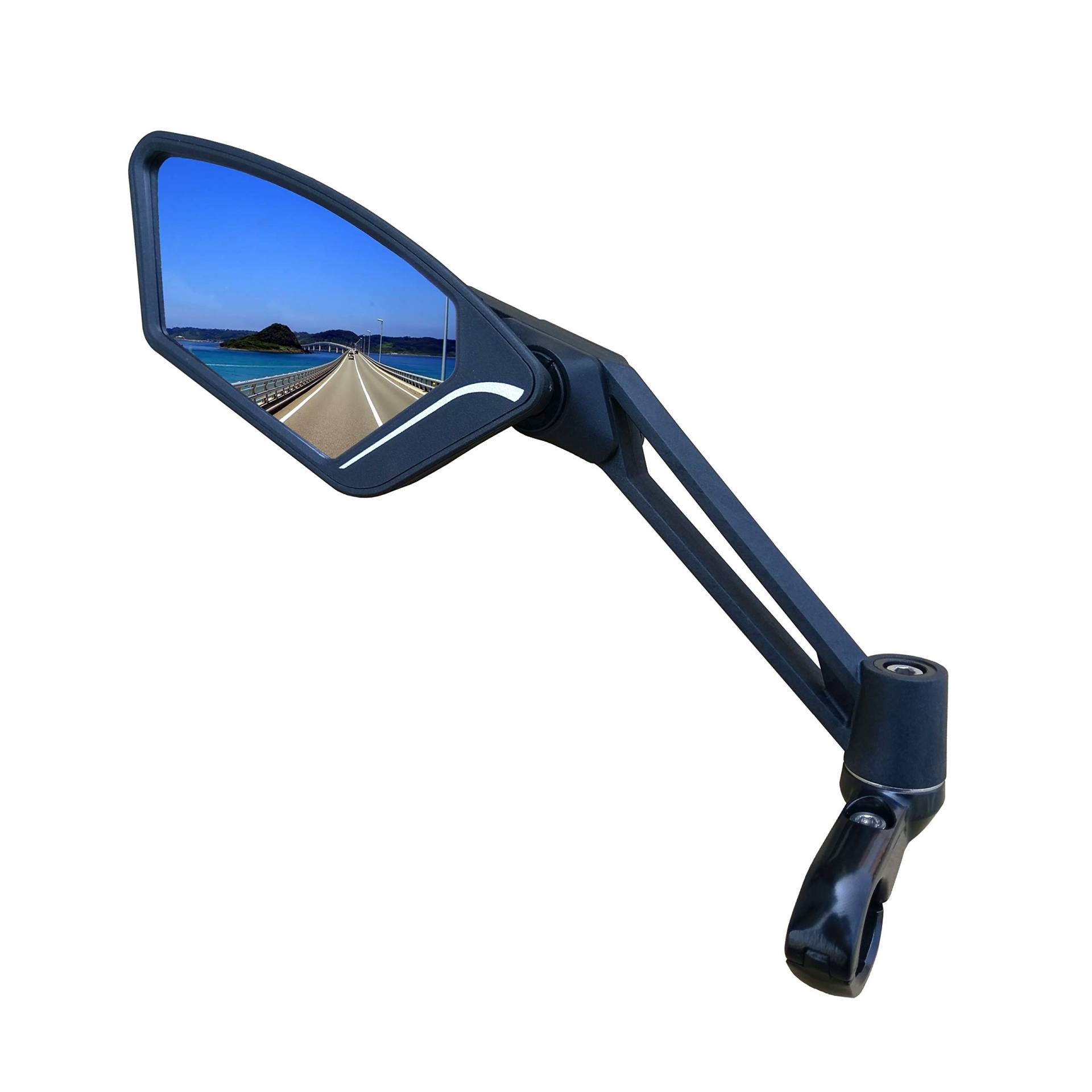MEACHOW New Scratch Resistant Glass Lens,Handlebar Bike Mirror, Adjustable Safe Rearview Mirror, Bicycle Mirror (Blue Left Side) ME-003LB von MEACHOW