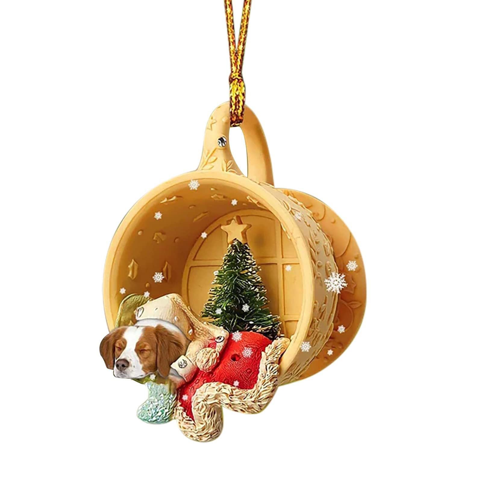 MEAKTSMI Neujahr Festliche Party Zubehör Zimmer Auto Rucksack Dekoration Weihnachtsbaum Anhänger Niedlicher Hund Tropfenornament von MEAKTSMI