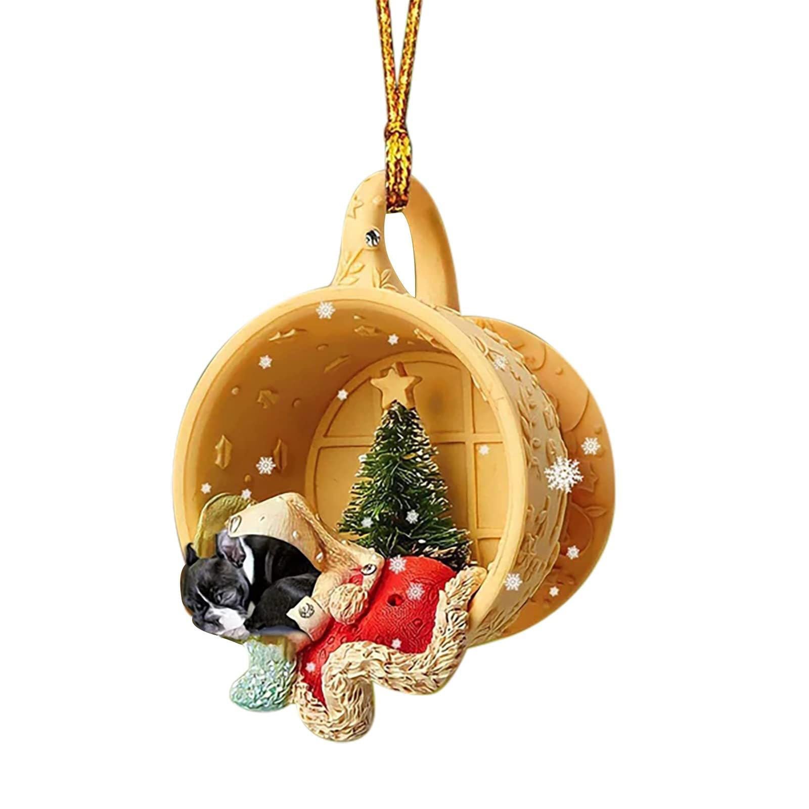 MEAKTSMI Neujahr Festliche Party Zubehör Zimmer Auto Rucksack Dekoration Weihnachtsbaum Anhänger Niedlicher Hund Tropfenornament von MEAKTSMI