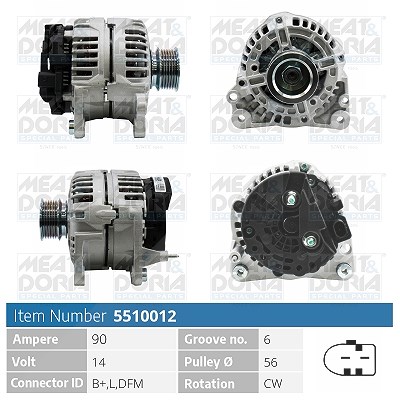 Meat & Doria Generator [Hersteller-Nr. 5510012] für Audi, Seat, Skoda, VW von MEAT & DORIA