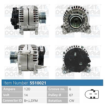 Meat & Doria Generator [Hersteller-Nr. 5510021] für Volvo, VW von MEAT & DORIA