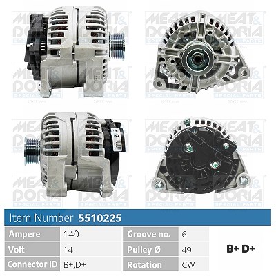 Meat & Doria Generator [Hersteller-Nr. 5510225] für Opel, Saab von MEAT & DORIA