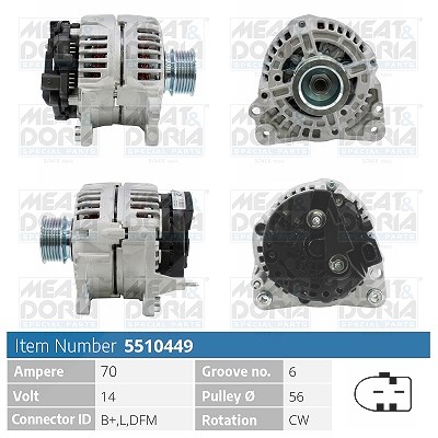 Meat & Doria Generator [Hersteller-Nr. 5510449] für Audi, Seat, Skoda, VW von MEAT & DORIA