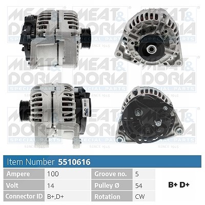 Meat & Doria Generator [Hersteller-Nr. 5510616] für Opel, Saab von MEAT & DORIA