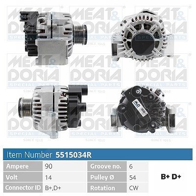 Meat & Doria Generator [Hersteller-Nr. 5515034R] für Alfa Romeo, Fiat, Ford, Lancia, Opel, Suzuki von MEAT & DORIA