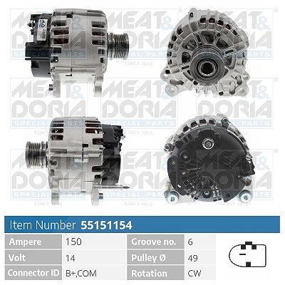 Meat & Doria Generator [Hersteller-Nr. 55151154] für Audi von MEAT & DORIA