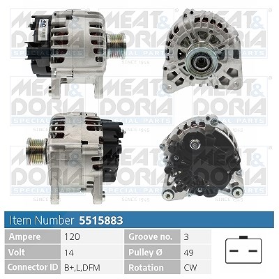 Meat & Doria Generator [Hersteller-Nr. 5515883] für Dacia, Renault von MEAT & DORIA