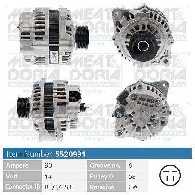 Meat & Doria Generator [Hersteller-Nr. 5520931] für Opel von MEAT & DORIA