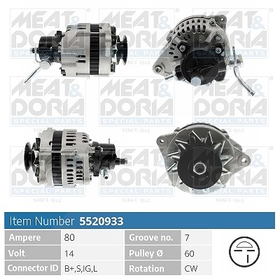 Meat & Doria Generator [Hersteller-Nr. 5520933] für Opel von MEAT & DORIA