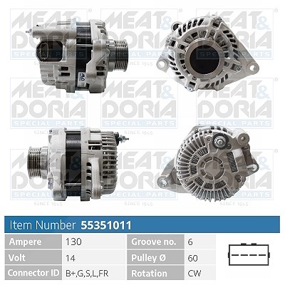 Meat & Doria Generator [Hersteller-Nr. 55351011] für Citroën, Mitsubishi, Peugeot von MEAT & DORIA