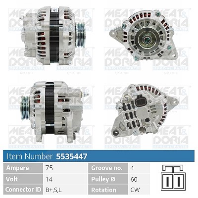 Meat & Doria Generator [Hersteller-Nr. 5535447] für Hyundai, Proton von MEAT & DORIA