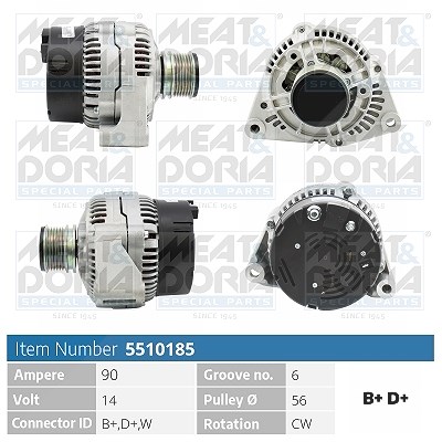 Meat & Doria Generator [Hersteller-Nr. 5510185] für Mercedes-Benz, Ssangyong von MEAT & DORIA