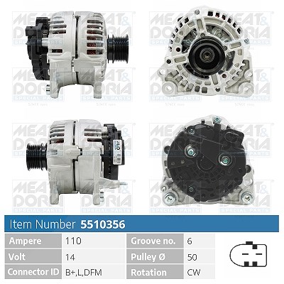 Meat & Doria Generator [Hersteller-Nr. 5510356] für Audi, Seat, Skoda, VW von MEAT & DORIA