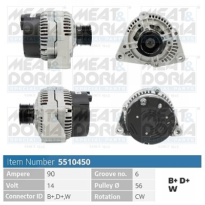 Meat & Doria Generator [Hersteller-Nr. 5510450] für Daewoo, Jaguar, Mercedes-Benz, Ssangyong von MEAT & DORIA