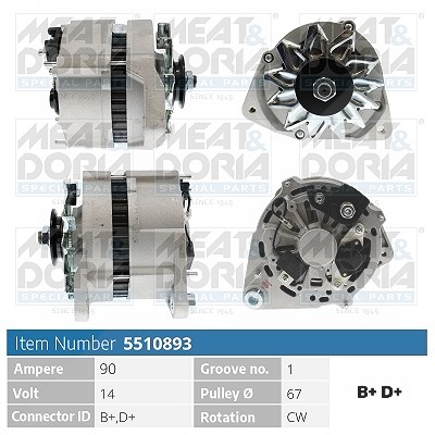 Meat & Doria Generator [Hersteller-Nr. 5510893] für Audi, VW von MEAT & DORIA