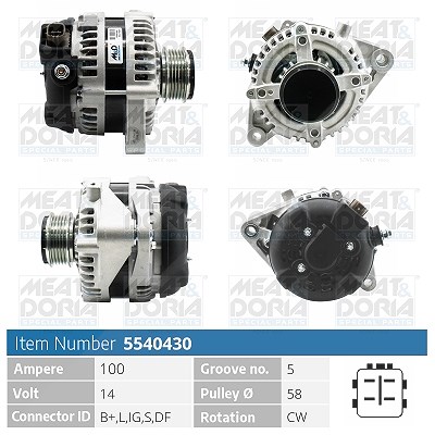 Meat & Doria Generator [Hersteller-Nr. 5540430] für Toyota von MEAT & DORIA