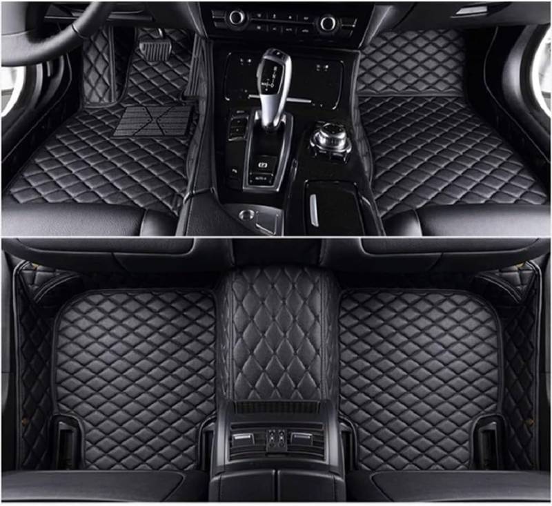 Auto FußMatten Für VW Tiguan Allspace/Tiguan L (7seats) LWB 2017 2018 2019 2020 2021 2022 2023, Leder Fussmatten Liners Zubehör,Left Hand Drive-All Black von MEDAPI