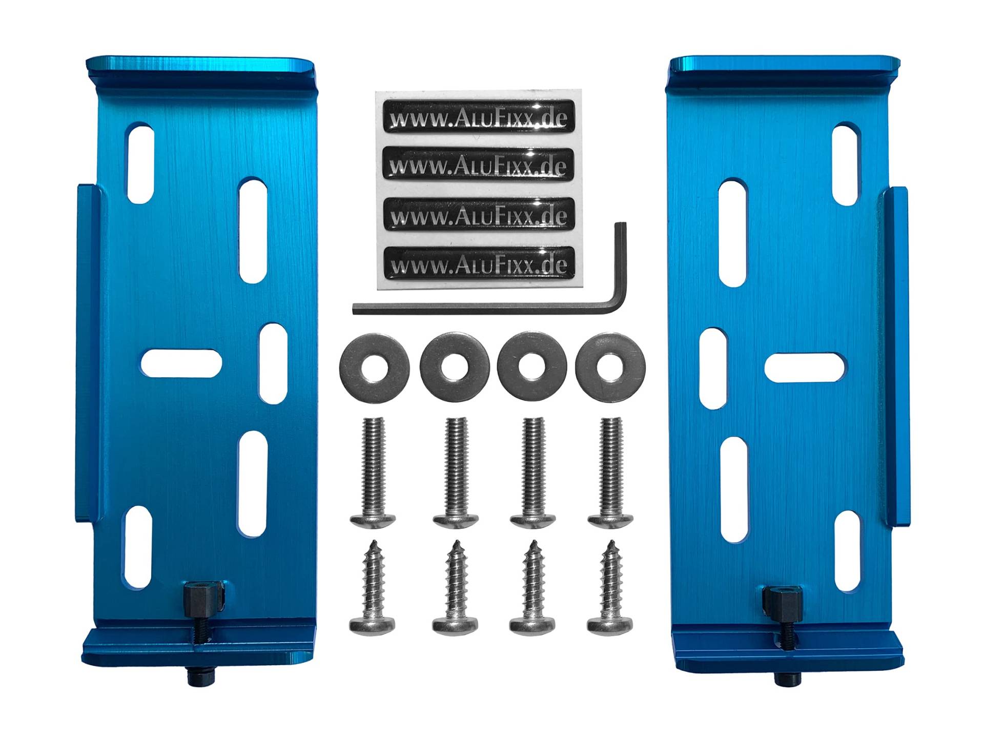AluFixx Car Blue eloxiert Nummernschildhalter Kennzeichenhalter Rahmenlos von MEDES