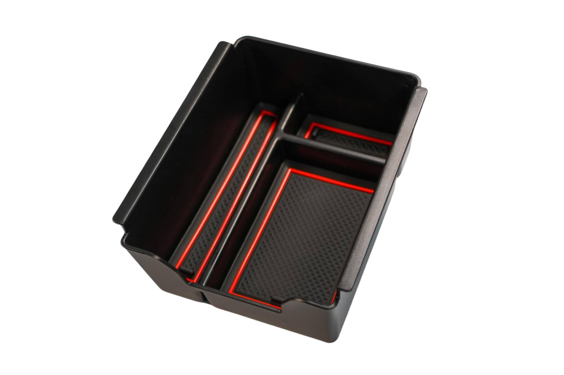 MEDZUK 4 Farben Kompatibel mit Dacia Duster 3 III 2024-2025 Mittelkonsole Armlehnen Aufbewahrungsbox, Handschuhfach Organizer Tray Zubehör mit Rutschfester Matte (Rot, Stil 1) von MEDZUK