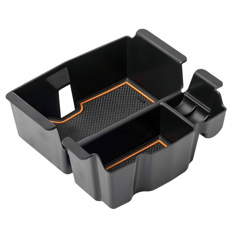 MEDZUK【4 Farben】Kompatibel mit Jeep Gladiator JT 2020-2023 2024 Auto Mittelkonsole Aufbewahrungsbox Armlehnen Organizer Tray Zubehör mit Rutschfester Matte (Orange) von MEDZUK