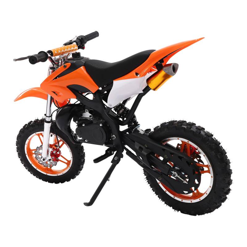 MEELRYD 49cc 2Takt Kinder Dirt Bike Kinderbike, 10 Zoll Kindermotorrad Motocrossbike 60 km/h Motorsport Motocross Dirtbike Enduro für Kinder von 6 bis 16 Jahre (Orange) von MEELRYD